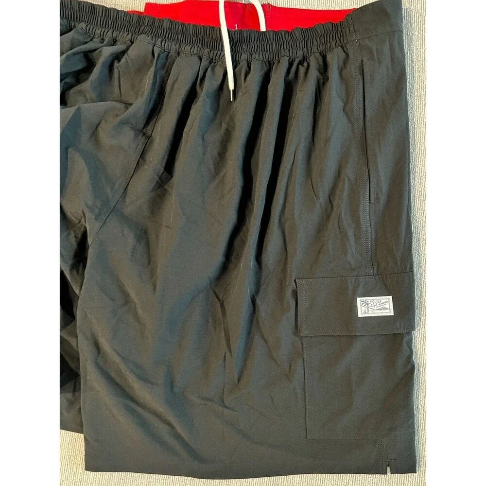 NWT Mens Polo Ralph Lauren 3XB Kailua Swim Trunks Shorts Black w Red Pony